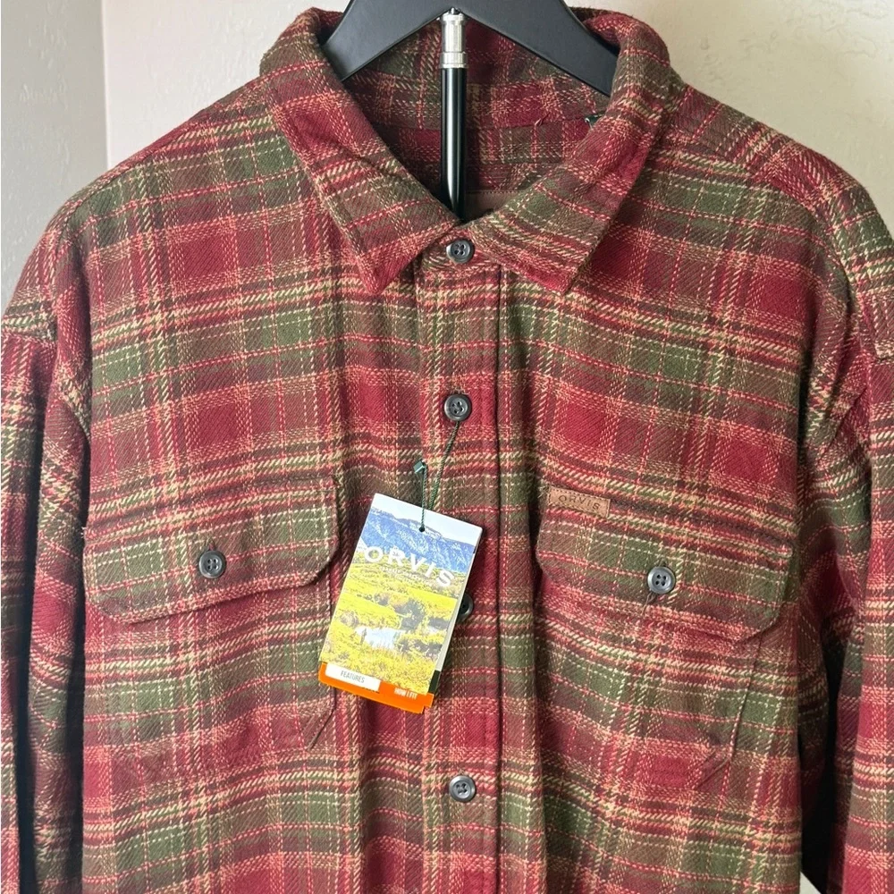 Orvis Plaid Flannel Shirt Jacket Shacket 100% Cotton Size XXL